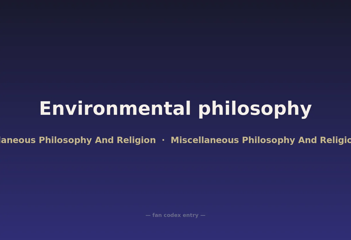Environmental philosophy