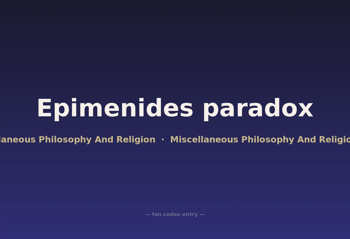 Epimenides paradox