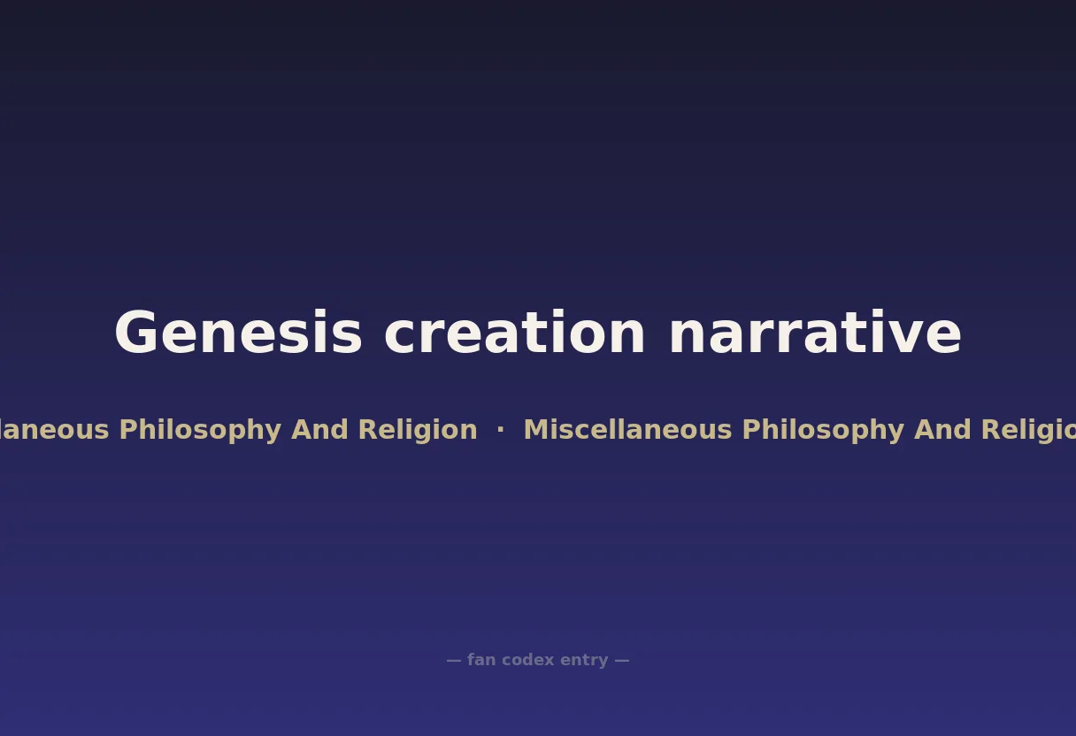 Genesis creation narrative