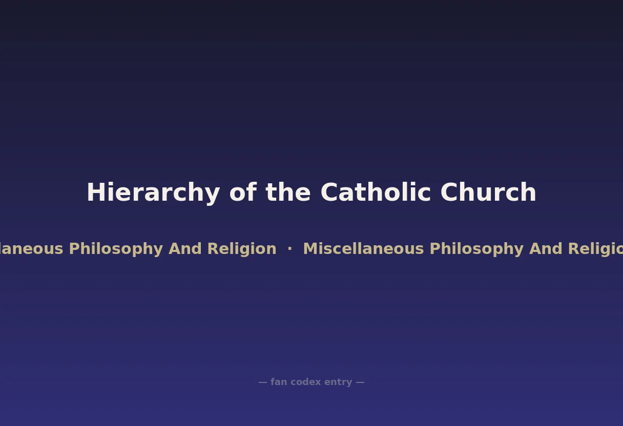 Hierarchy of the Catholic Church