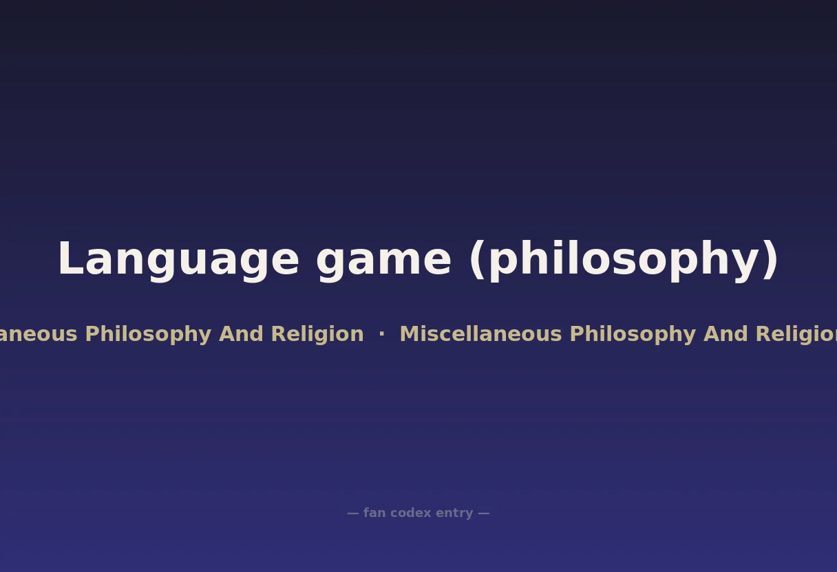 Language game (philosophy)