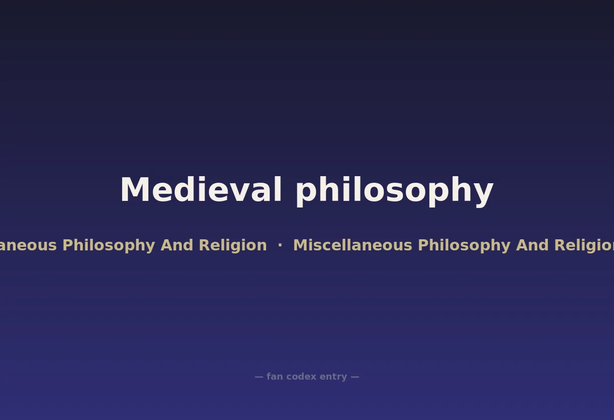 Medieval philosophy